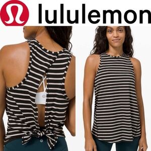Lululemon All Tied Up Tank in Yachtie Stripe Black Chrome